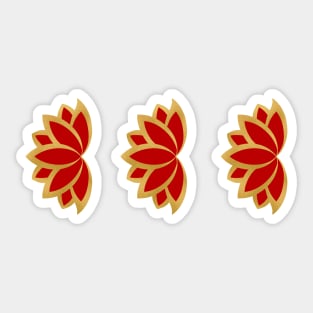 Red and gold lotus sticker pack Sticker